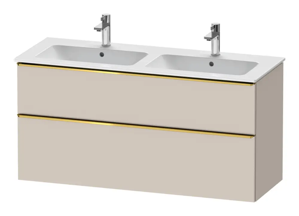 Angebot Duravit D-Neo Waschtischunterschrank für 2 Becken mit 2 Auszügen Griff Gold Poliert 1280 x 625 x 462 mm - Taupe Matt