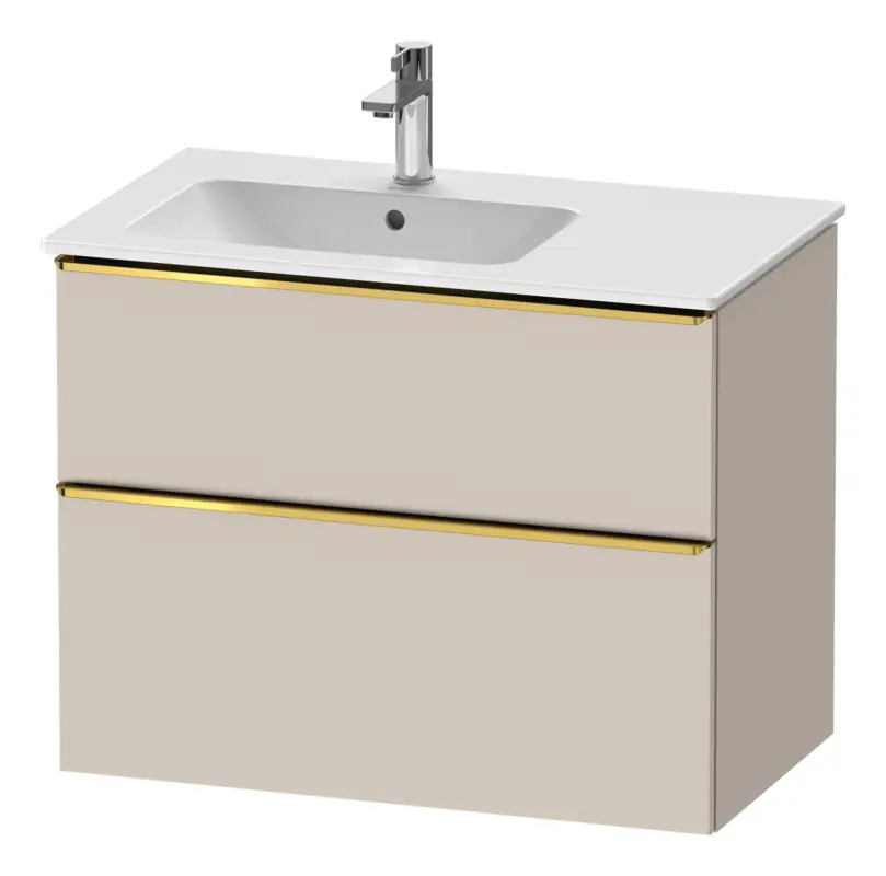 Top-Angebot Duravit D-Neo Waschtischunterschrank für 234583 mit 2 Auszügen Griff Gold Poliert 810 x 625 x 462 mm - Taupe Matt