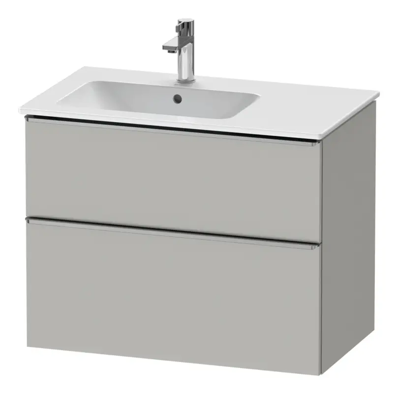 Duravit D-Neo Waschtischunterschrank für 234583 mit 2 Auszügen Griff Edelstahl Gebürstet 810 x 625 x 462 mm - Betongrau Matt Mega-Angebot