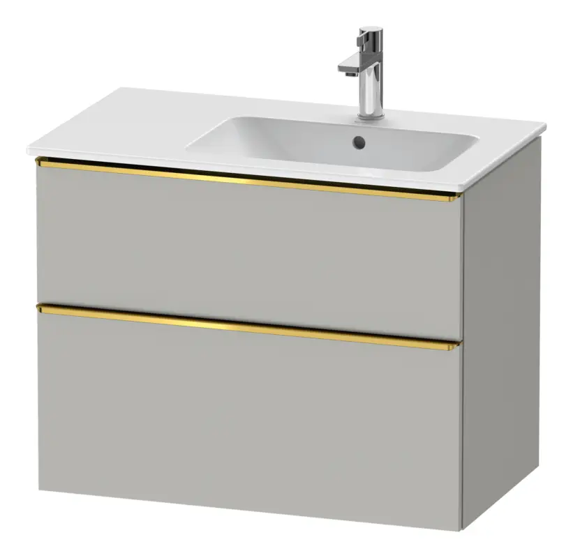 Sale Duravit D-Neo Waschtischunterschrank mit 2 Auszügen Griff Gold Poliert 810 x 625 x 462 mm - Betongrau Matt