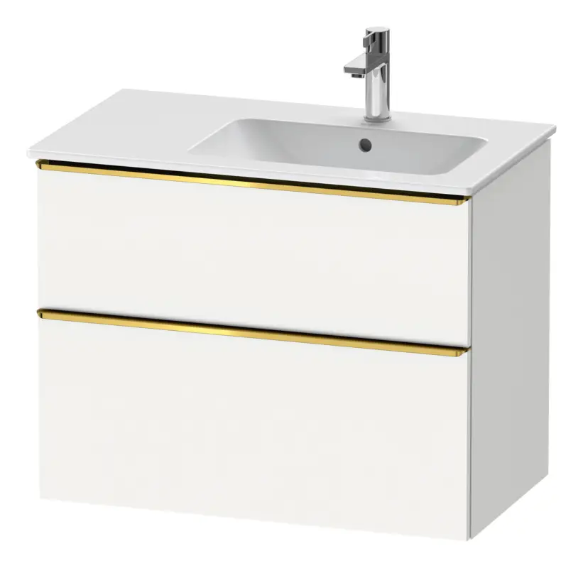 Duravit D-Neo Waschtischunterschrank mit 2 Auszügen Griff Gold Poliert 810 x 625 x 462 mm - Weiß Matt Garantierte Lieferung