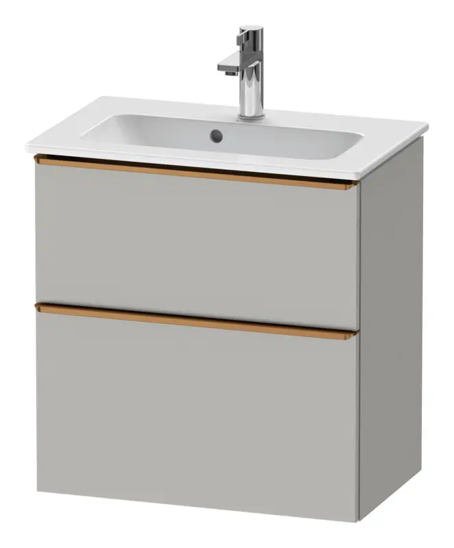 Duravit D-Neo Waschtischunterschrank mit 2 Auszügen Griff Bronze Gebürstet 610 x 625 x 372 mm - Betongrau Matt Beliebt