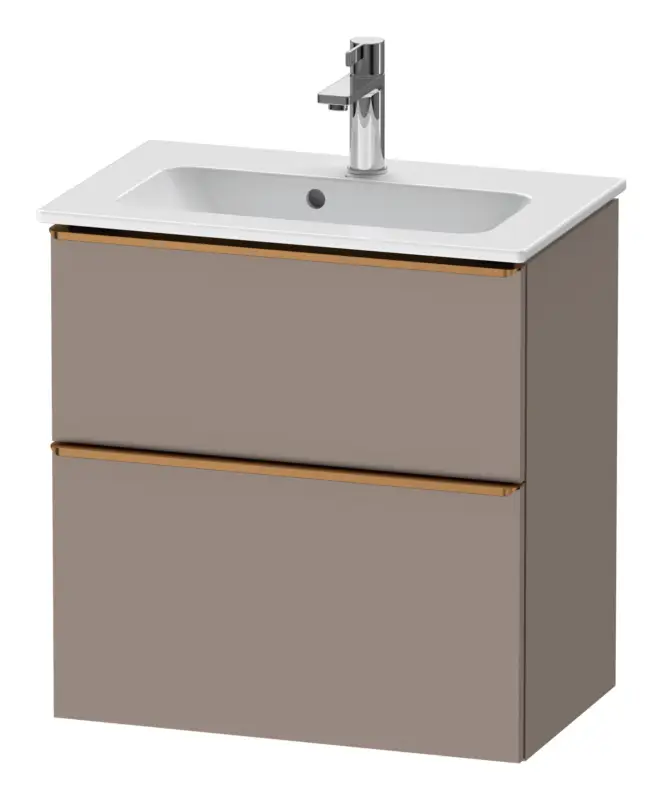 Mega-Angebot Duravit D-Neo Waschtischunterschrank mit 2 Auszügen Griff Bronze Gebürstet 610 x 625 x 372 mm - Basalt Matt