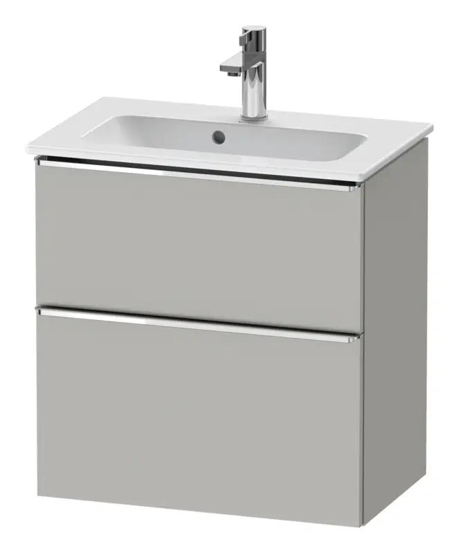 Markenware Duravit D-Neo Waschtischunterschrank mit 2 Auszügen Griff Chrom Hochglanz 610 x 625 x 372 mm - Betongrau Matt