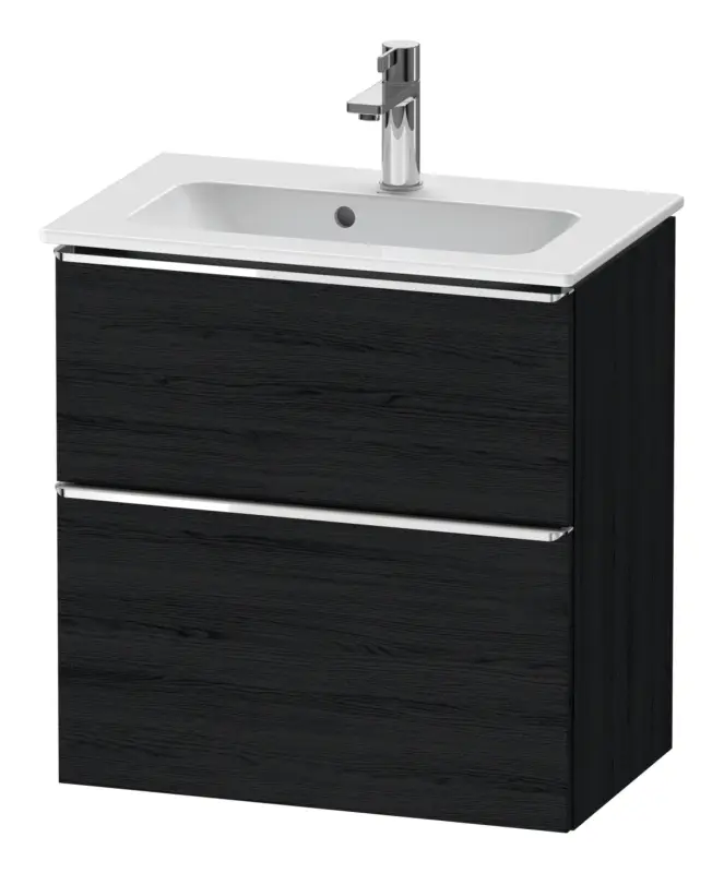 Online Kaufen Duravit D-Neo Waschtischunterschrank mit 2 Auszügen Griff Chrom Hochglanz 610 x 625 x 372 mm - Eiche Schwarz Matt