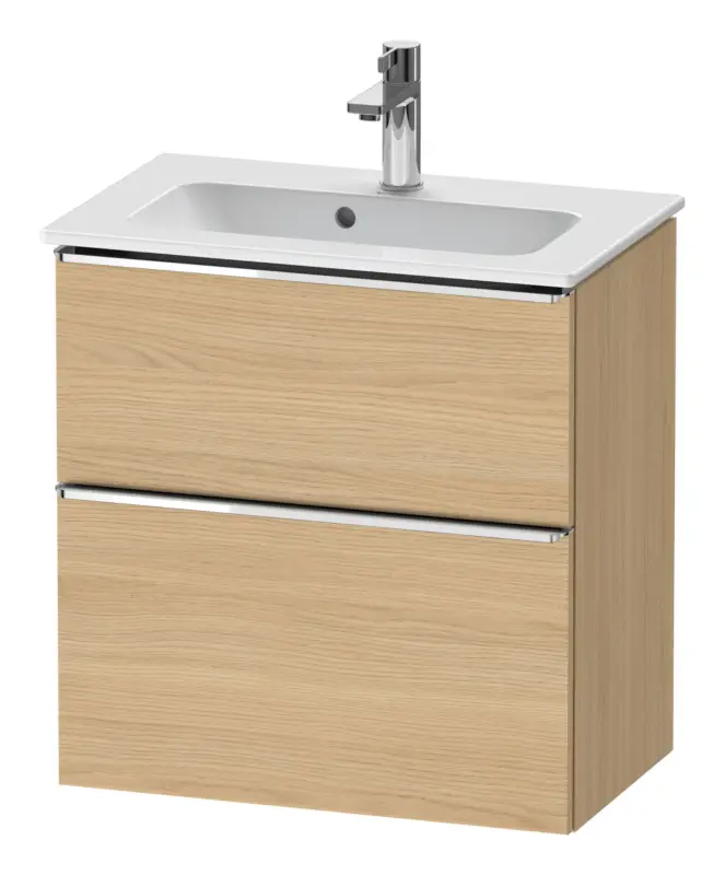 Duravit D-Neo Waschtischunterschrank mit 2 Auszügen Griff Chrom Hochglanz 610 x 625 x 372 mm - Eiche Natur Matt Saisonangebot