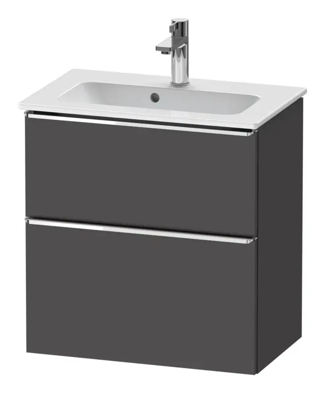 Markenprodukt Duravit D-Neo Waschtischunterschrank mit 2 Auszügen Griff Chrom Hochglanz 610 x 625 x 372 mm - Graphit Matt
