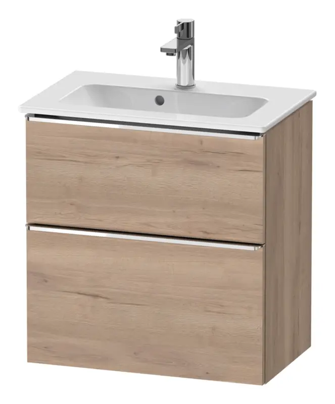 Duravit D-Neo Waschtischunterschrank mit 2 Auszügen Griff Chrom Hochglanz 610 x 625 x 372 mm - Eiche Marmoriert Matt Kracherpreis