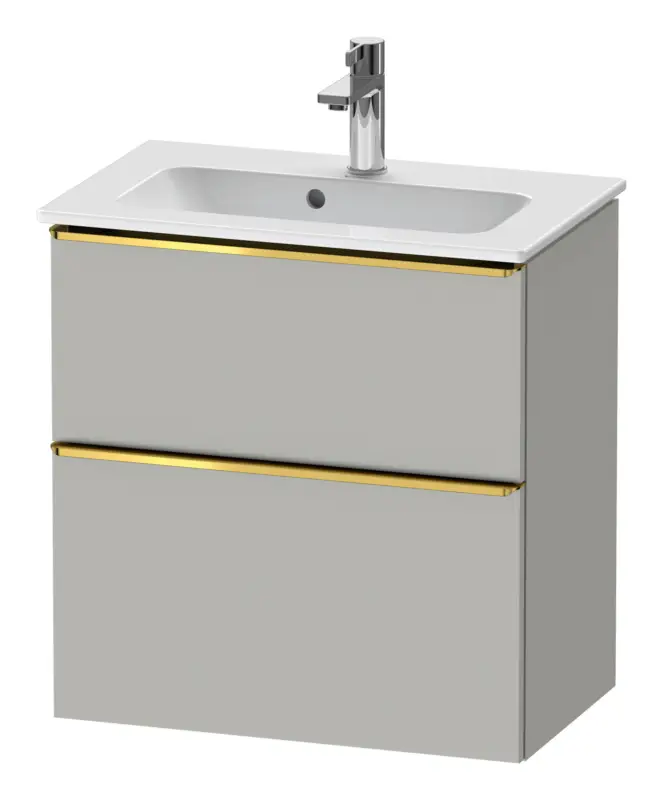 Duravit D-Neo Waschtischunterschrank mit 2 Auszügen Griff Gold Poliert 610 x 625 x 372 mm - Betongrau Matt Heißes Angebot