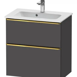 Aktuell Duravit D-Neo Waschtischunterschrank mit 2 Auszügen Griff Gold Poliert 610 x 625 x 372 mm - Graphit Matt