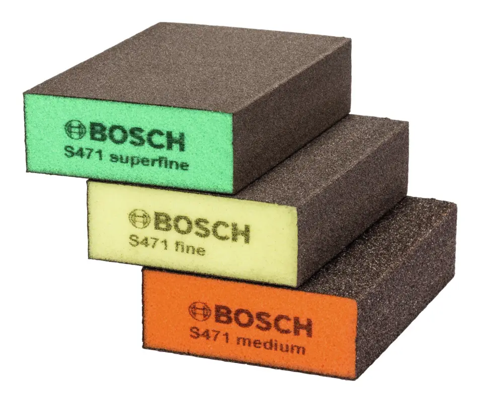 Solange Der Vorrat Reicht Bosch Zubehör Schleifschwämme-Set, flat+edge 97 x 69 x 26 mm, M/F/SF, 3-teilig