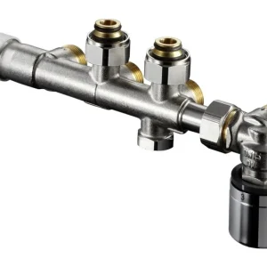 OVENTROP Anschlussarmatur Multiblock T-RTL Eckform PN 10 G ¾ AG Messing - vernickelt Sonderaktion