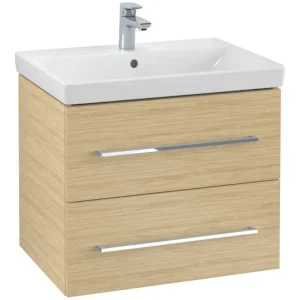 Top-Angebot Villeroy & Boch Avento Waschbeckenunterschrank für Becken mittig 2 Auszüge 626 x 514 x 452 mm - Nordic Oak