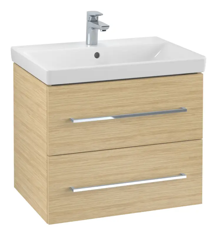 Top-Angebot Villeroy & Boch Avento Waschbeckenunterschrank für Becken mittig 2 Auszüge 626 x 514 x 452 mm - Nordic Oak