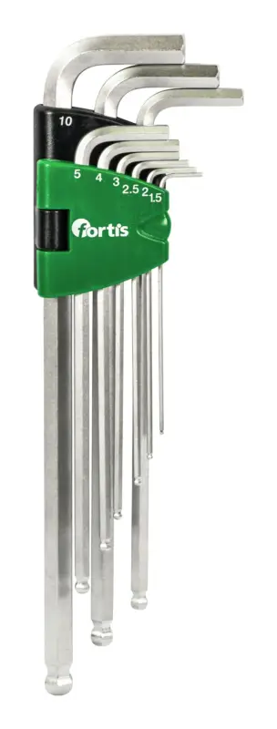 Fortis Winkelschraubendreher-Clip 9-teilig 1,5-10 mm Kugelkopf Neue Kollektion