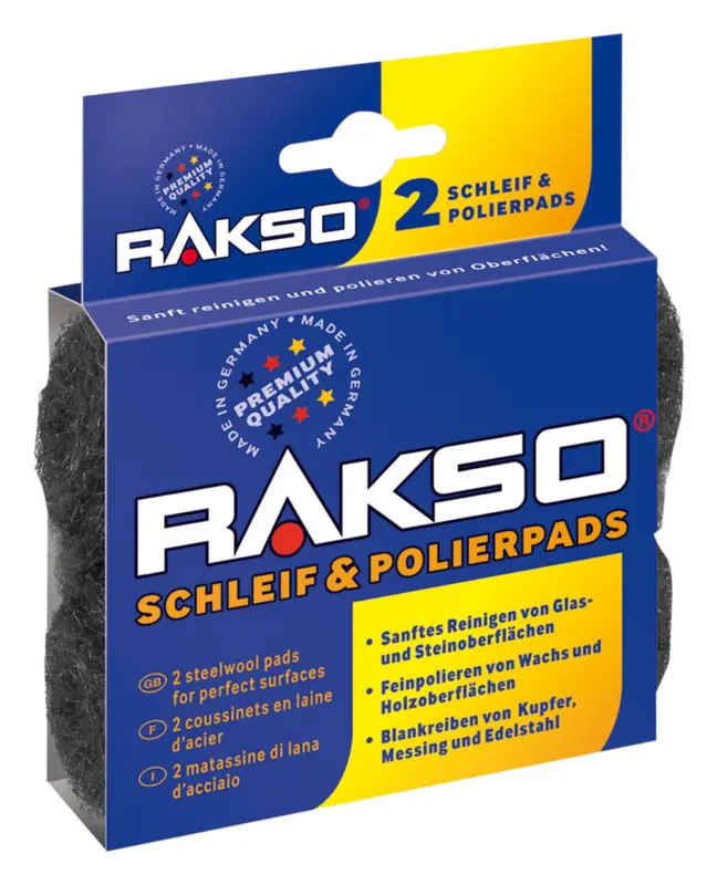 Rakso Stahlwolle-Schleifkissen fein 2er-Pack SB Markenware