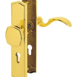 Neuheit Hoppe Meran Messing-Schutz-Langschild-Wechsel-Garnitur M57/371A/370/112SH, links, Profilzylinder, mit Stahlanbohrschutz für Außen-/Wohnungsabschluss-Türen (37-42 mm) - poliert