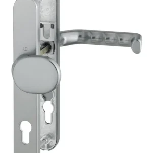 Hoppe Liverpool Aluminium-Schmalschild-Wechsel-Garnitur 86G/3357N/1313G, Profilzylinder, gekröpfter Knopf/Türgriff, für Profiltüren - stahlfarben Schnäppchen