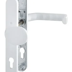 Hoppe Liverpool Aluminium-Schmalschild-Wechsel-Garnitur 86G/3357N/1313G, Profilzylinder, gekröpfter Knopf/Türgriff, für Profiltüren - verkehrsweiß Neue Kollektion