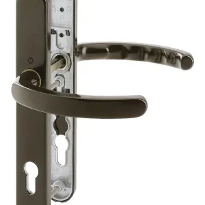 Top-Seller Hoppe Luxembourg Aluminium-Schmalschild-Türgriff-Garnitur 1500/3357N, Profilzylinder, für Profiltüren - dunkelbraun