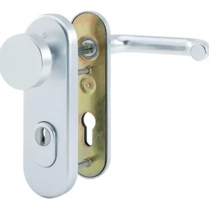Sonderangebot Hoppe Paris Aluminium-Schutz-Kurzschild-Wechsel-Garnitur 58/3332KZA/353K-1/138L, Profilzylinder, mit Zylinder-Abdeckung für Außen-/Wohnungsabschluss-Türen - silberfarben