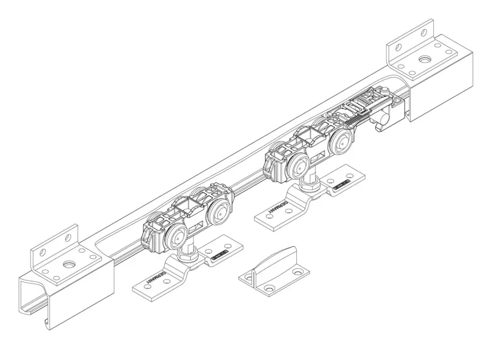 Geze Schiebetür-Beschlag 40 NT Flügelbreite 50 - 119 cm Wochenendangebot