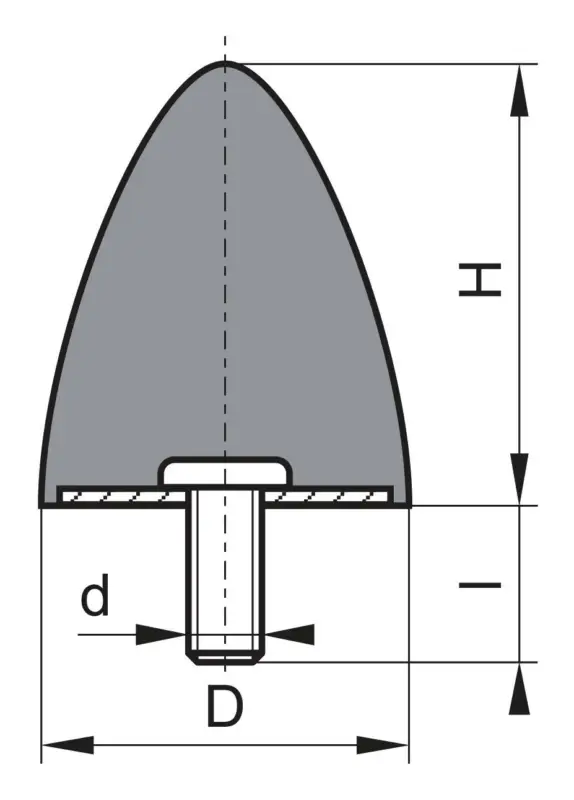 Gummi Anschlag Puffer GP DP 50 x 58 M10 x 28 Neuheit