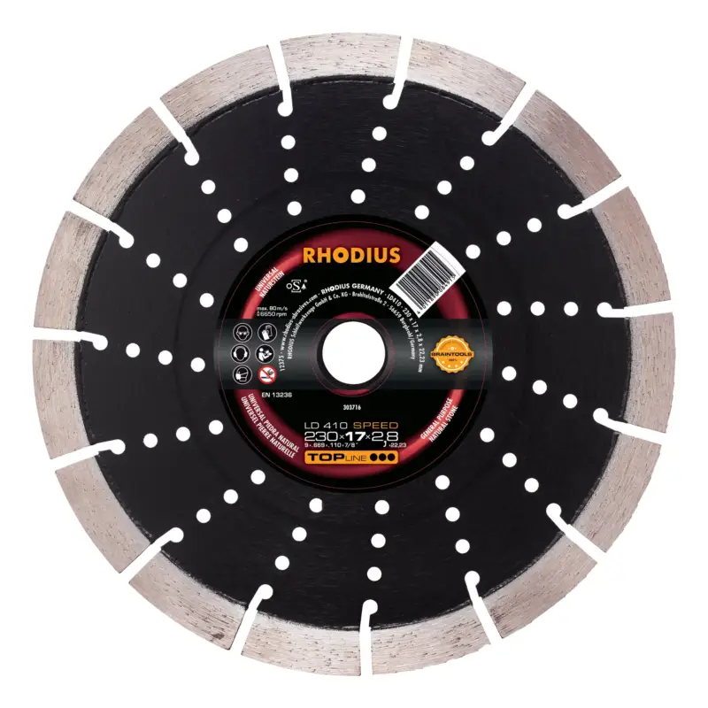 Rhodius TOPline LD410 SPEED Diamanttrennscheibe - 230 x 17 x 2,8 x 22,23 mm Knallerangebot