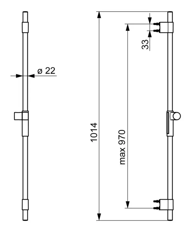 Hansa Hansaactivejet Wandstange maximale Länge 970 mm ohne Handbrause Bestseller