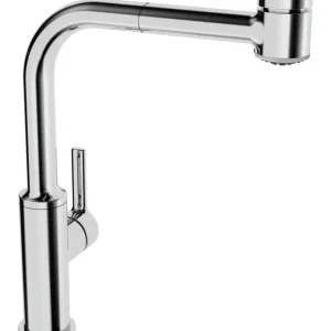 Schnäppchen Hansa Hansaronda Spültisch-Einhand-Einlochbatterie für offene Heißwasserbereiter Geschirrbrause herausziehbar Ausladung 221 mm - 2-strahlig