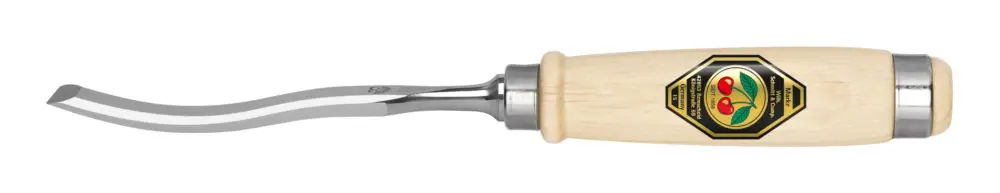 Saisonangebot Kirschen Stechbeitel 10 mm mit abgeflachtem Weißbuchenheft geschwungene Form
