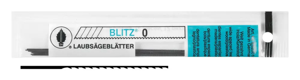 Josef Haunstetter Laubsägeblatt Blitz Größe 1 weitgezahnt(Verpackungseinheit: 1Dutzend) Garantierte Lieferung