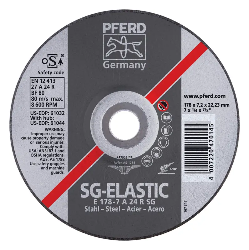 Markenprodukt Pferd Schruppscheibe A24RSG 125 x 7 mm gekröpft