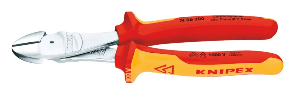 Geprüft Knipex Kraft-Seitenschneider VDE 160 mm mit Mehrkomponenten-Griff