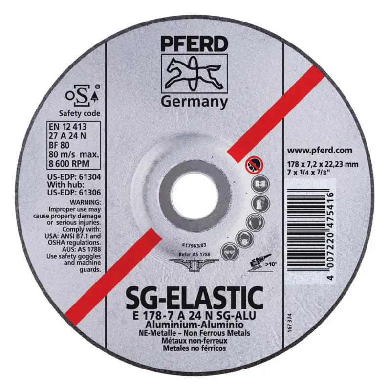 Pferd Schruppscheibe A24NSG Alu 125 x 7,2 mm gekröpft Preis Gesenkt