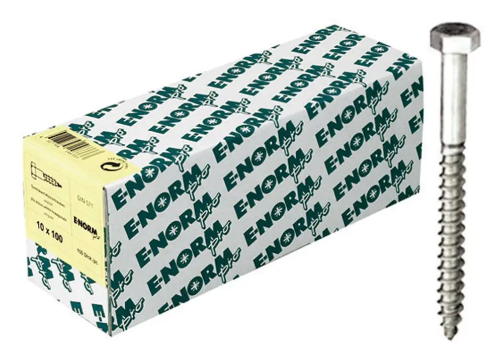 E-NORMpro Sechskant-Holzschraube DIN 571 Stahl galvanisch verzinkt 16 x 160 mm(Verpackungseinheit: 20Stück) Heißes Angebot