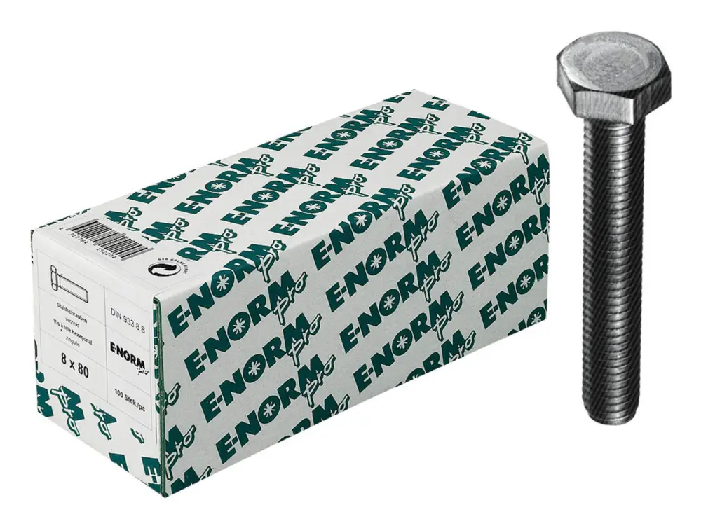 Aktuell E-NORMpro Sechskantschraube / Maschinenschraube DIN 933 8.8 galvanisch verzinkt M6 x 70 mm(Verpackungseinheit: 200Stück)