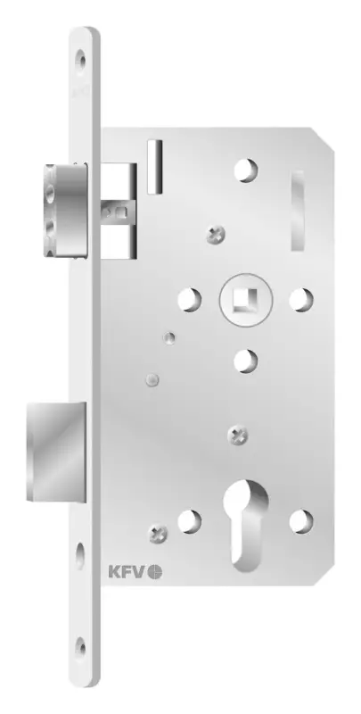 Markenprodukt KFV Zimmertür-Einsteckschloss Profilzylinder PZ Entfernung 72 mm Vierkant 8 mm D55 20rd DIN links / DIN rechts