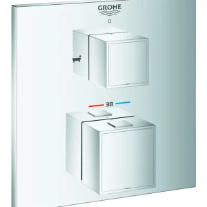 Grohe Grohtherm Cube Thermostat-Wannenbatterie mit integrierter 2-Wege-Umstellung - Chrom Echt