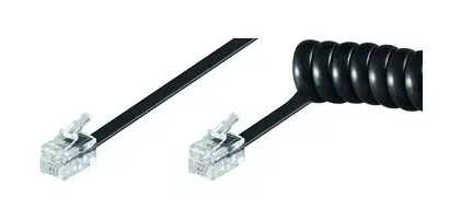 Rabatt Goobay Spiralkabel 2m, RJ10, schwarz