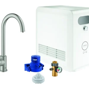 Grohe Blue Mono Mono Starterkit Spültischarmatur mit C-Auslauf - Supersteel Billig