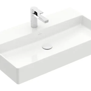 Angebot Villeroy & Boch Memento 2.0 Waschbecken für Möbel mit 1 Hahnloch ohne Überlauf Unterseite geschliffen 800 x 470 x 140 mm - Weiß Alpin mit CeramicPlus