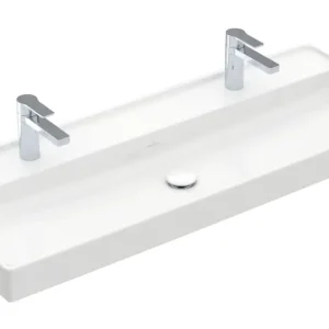 Villeroy & Boch Collaro Schrankwaschtisch mit 2 Hahnlöchern ohne Überlauf 1200 x 470 x 160 mm - Weiß Alpin mit CeramicPlus Markenware