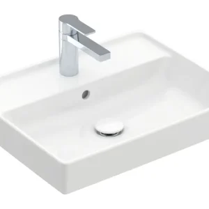 Aktuell Villeroy & Boch Collaro Waschbecken für Möbel mit 1 Hahnloch mit Überlauf Unterseite ungeschliffen 550 x 440 x 160 mm - Weiß Alpin mit CeramicPlus