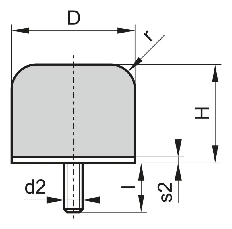Geprüft Kran Gummi Puffer GP-1G D100 H84 M12