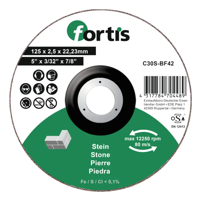 Heißes Angebot Fortis Trennscheibe Stein 125 x 2,5 mm gekröpft