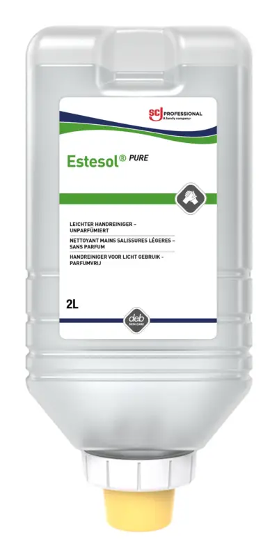 SC Johnson Professional Estesol PURE leichte Reinigungslotion für Hände/Haar/Körper, unparfümiert und farbstofffrei - 2L Softflasche Preisreduziert