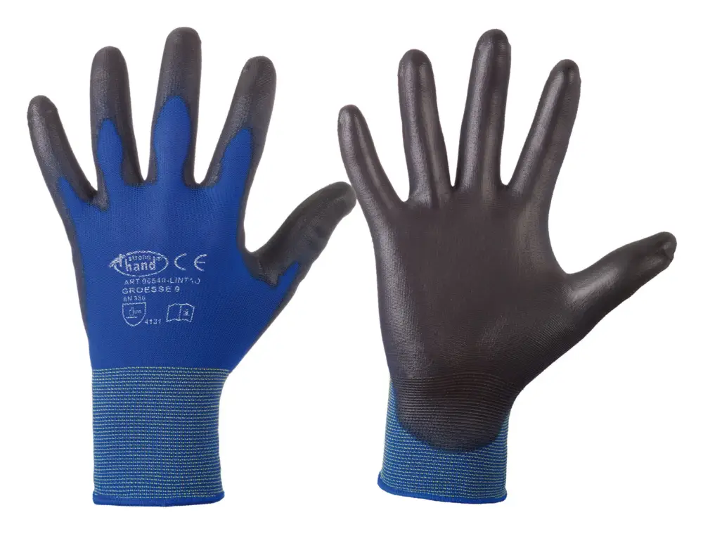 Stronghand FeinstrickhandschuhLintao PU blau Größe 10(Verpackungseinheit: 12Paar) Letzte Chance