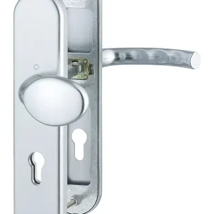 Finale Aktion Hoppe Tokyo Aluminium-Schutz-Langschild-Wechsel-Garnitur 76G/3331/3410/1710, Profilzylinder, für Außen-/Wohnungsabschluss-Türen (41-46 mm) - silberfarben