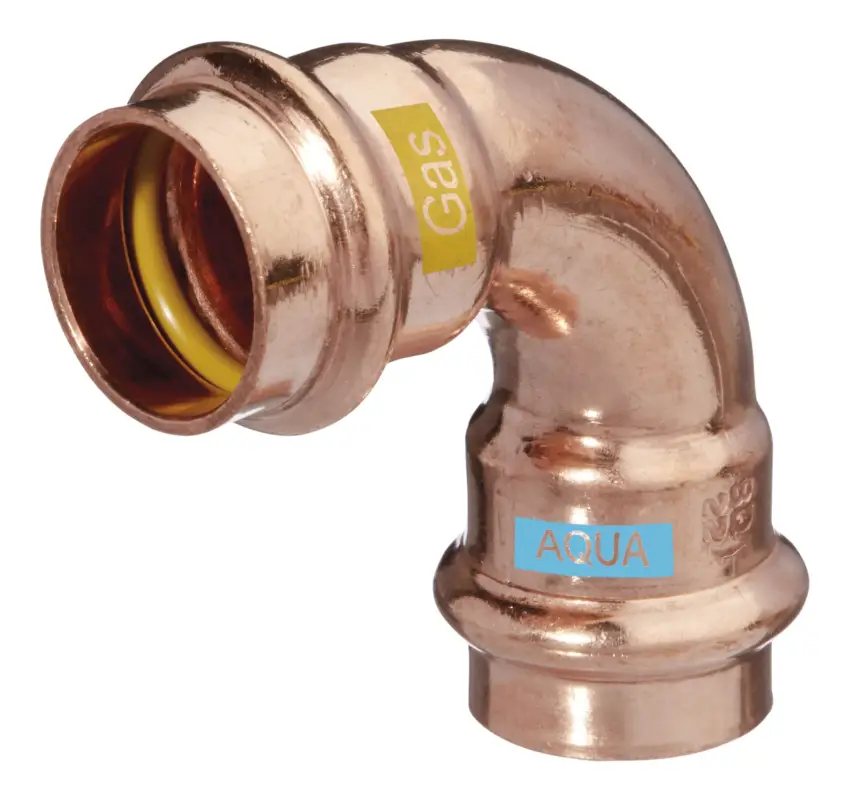 Hermann Schmidt Bogen V-Press Copper AQUAGAS 90 Grad, I/I, 15 x 15 mm Sofort Bestellen